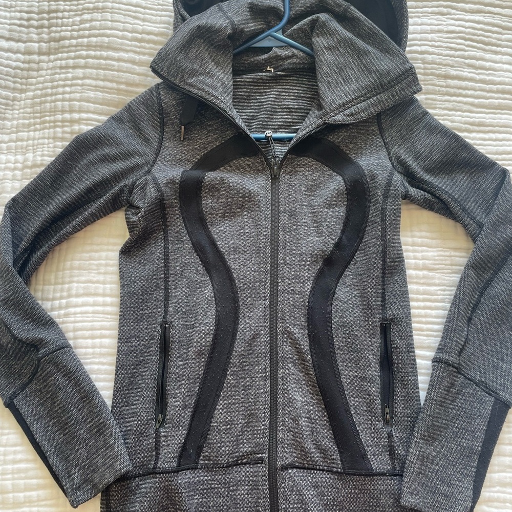 Lululemon Gray and Black Hooded zip up